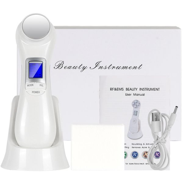 RF LED Photon Therapy Dispositivi Lifting facciale Ringiovanimento della pelle Vibrazione Massaggiatore Apparecchio di bellezza multifunzionale microcorrente EMS