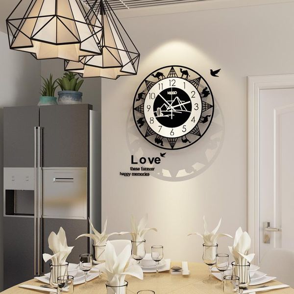 

wall clocks silent quartz large hanging clock metal pointer watch with stickers office kitchen bb50w
