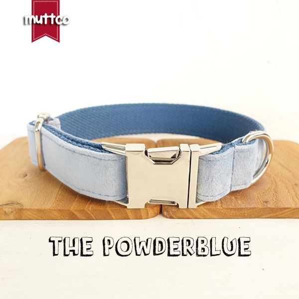 

10pcs/lot muttco individual customized dog collar the powderblue durable pet necklace for your house 5 sizes udc081 collars & leashes