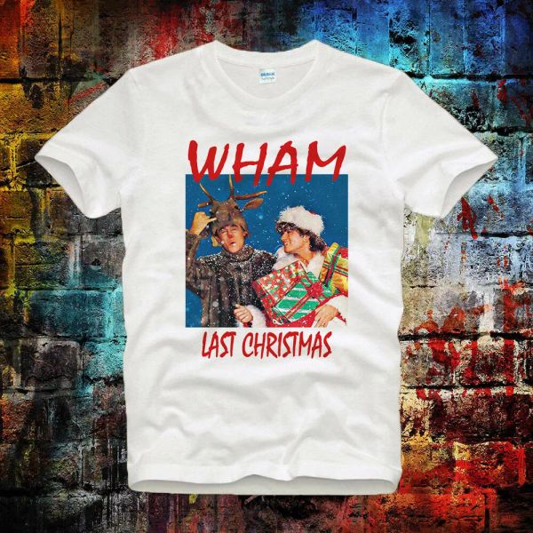 

wham last christmas george michael xmas /ladies/men's tee t shirt b415, White;black