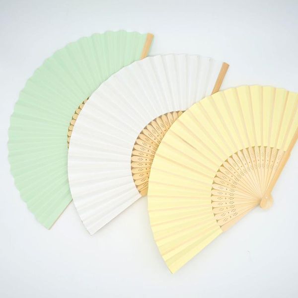 

other home decor blank colorful diy paper bamboo folding fan for hand practice calligraphy painting drawing wedding party gift ornament