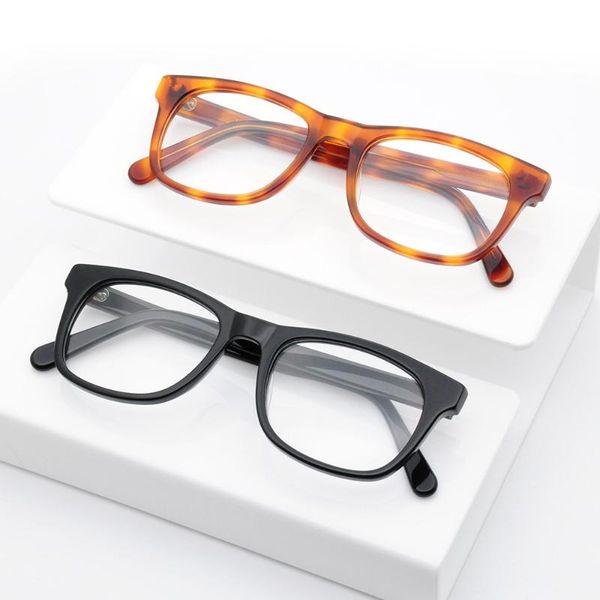 

fashion sunglasses frames losny acetate glasses frame men square eyewear transparent optical prescription eyeglasses oculos, Black