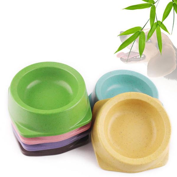 

cat bowls & feeders pet bowl water feeding non-slip bamboo fiber dog cats feeder small drinking dish kitten supplies