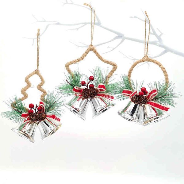 

christmas tree pendant new bow double bell pendant window decorations