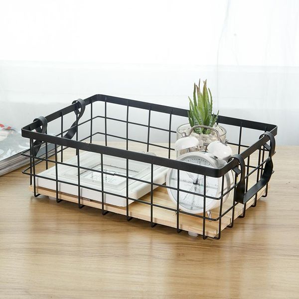 

storage baskets nordic iron basket table metal dirty clothes