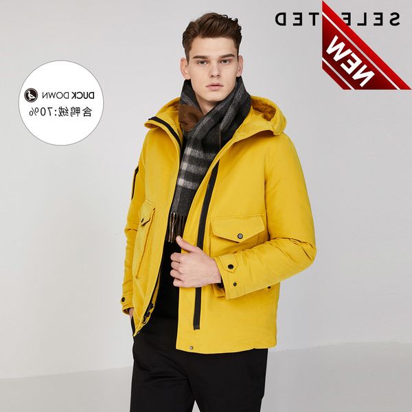 

selected men's winter hooded duck down jacket s|419412576, Black