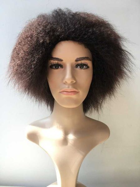 

wig set dark brown short hair wave head small curl wig xuchang, Black