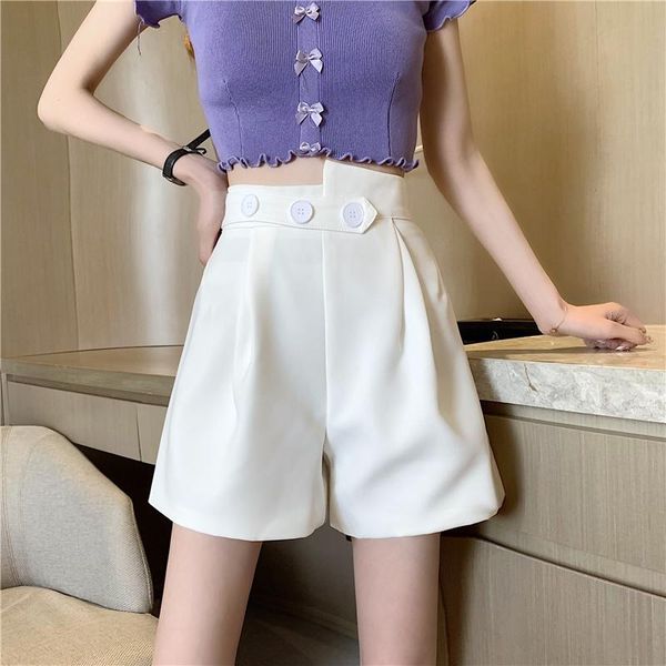 

women's shorts irregular high waist wide leg women casual formal suit office ladies plus size white black a-line