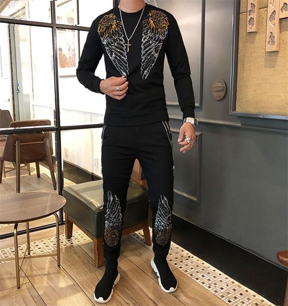 

men's tracksuits casual suit stereo slim sportswear, Gray
