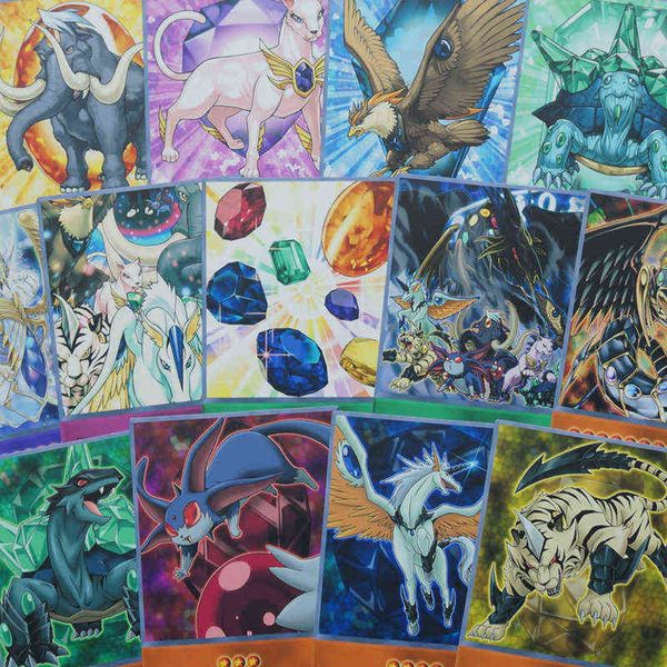 20 adet YU-GI-OH Kristal Canavar Anime Stil Kartları Ruby Carbuncle Zümrüt Kaplumbağa Safir Pegasus GX Orica Kağıt Kartı G220311