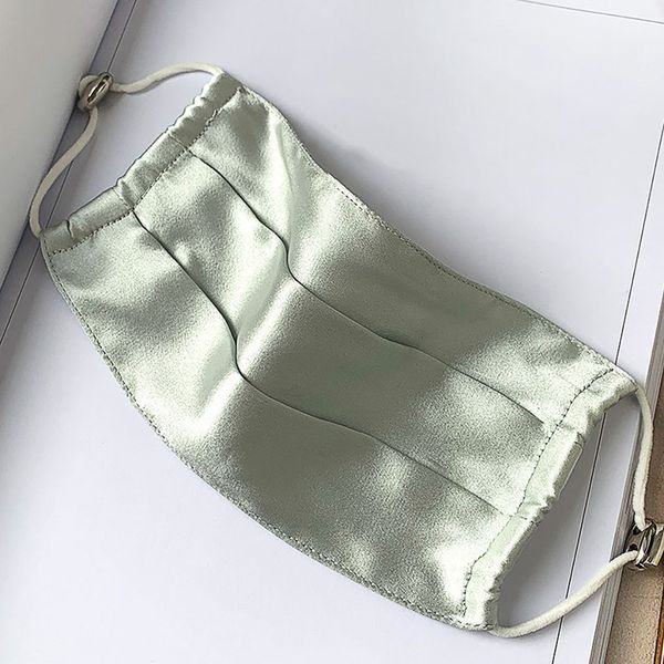 

mask fashion women silk mask summer breathable face masks masque female gold sliver green black pink facemask decoration