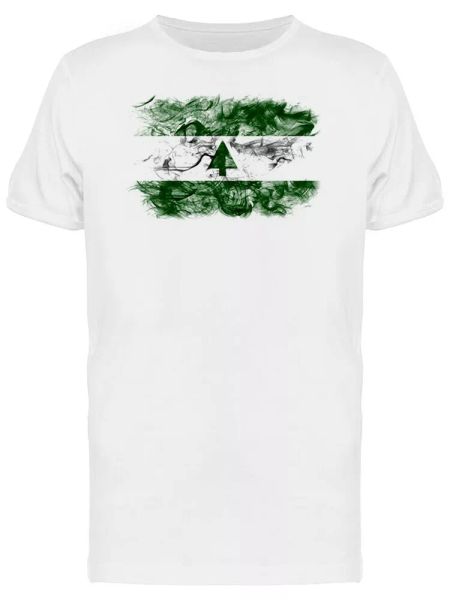 

green belt smoky flag men's tee -image by shutterstock, White;black