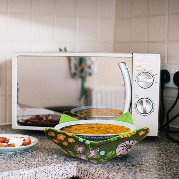 

oven mitts 1 pc bowl hugger anti-skid cotton microwave bowls holder heat resistant protective sleeve tool for kitchen cooking supplies