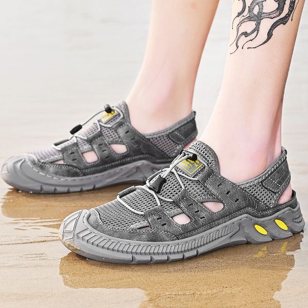 

mens sandals summer breathable men shoes outdoor wading beach sandals comfortable mens casual shoe gladiator sandals shoes, Black