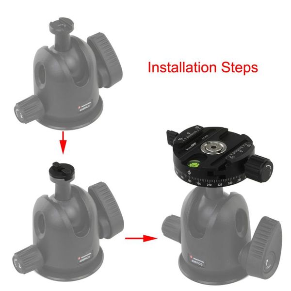 

haoge boss adapter + 58mm panoramic head for manfrotto 498rc2 496rc2 494rc2 488 486 arca other accessories