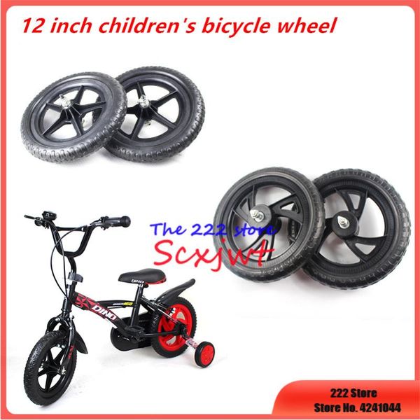 

motorcycle wheels & tires 2 pcs 12 inch children's footless balance car solid wheel slide no inflation front and rear plastic