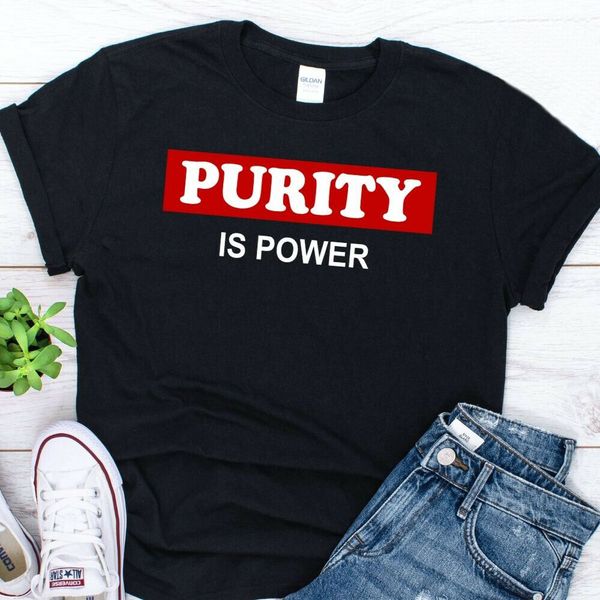 

purity is power t-shirt, White;black