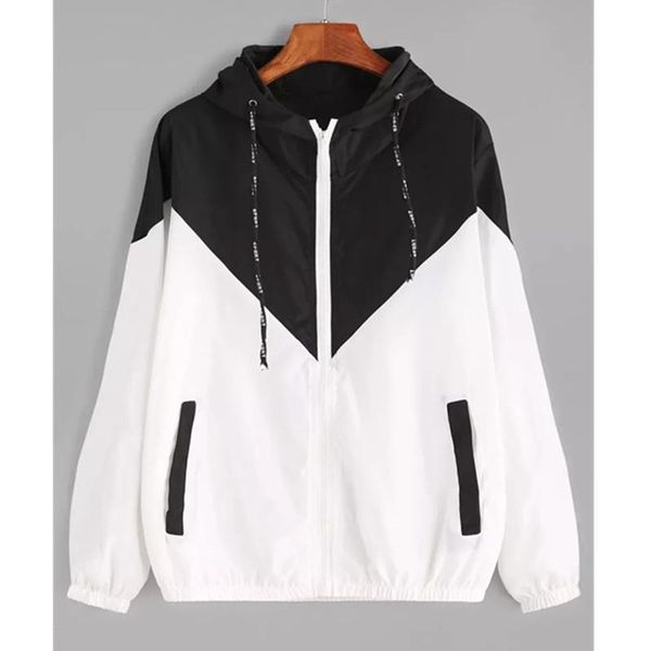 

women's jackets hooded autumn spring causal windbreaker basic coats zipper lightweight bomber famale plus size, Black;brown