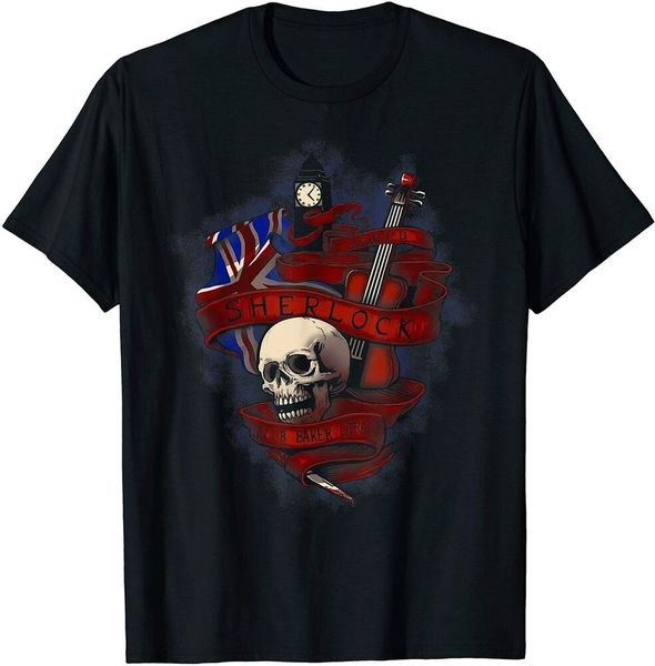 

sherlock holmes - tattoo style crest t-shirt size s-5xl, White;black