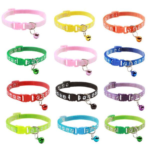 

cat collars & leads pet supplies 1.0 ribbon dog collar safety buckle patch single footprint color belt bell
