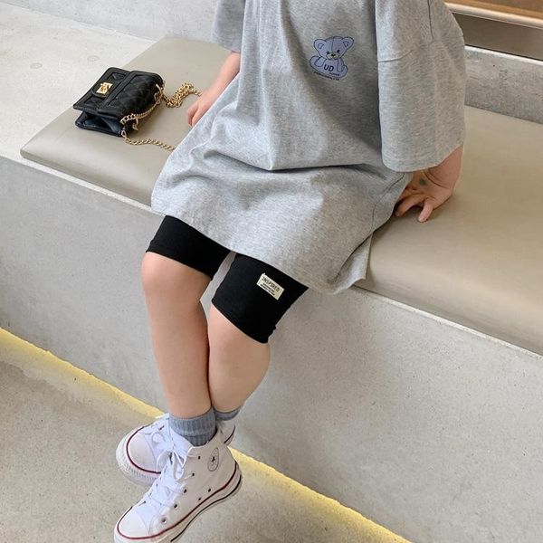 

2-9 y baby girls shorts summer kids cotton elasticity slim casual soft skinny short pants for children clothes, Black