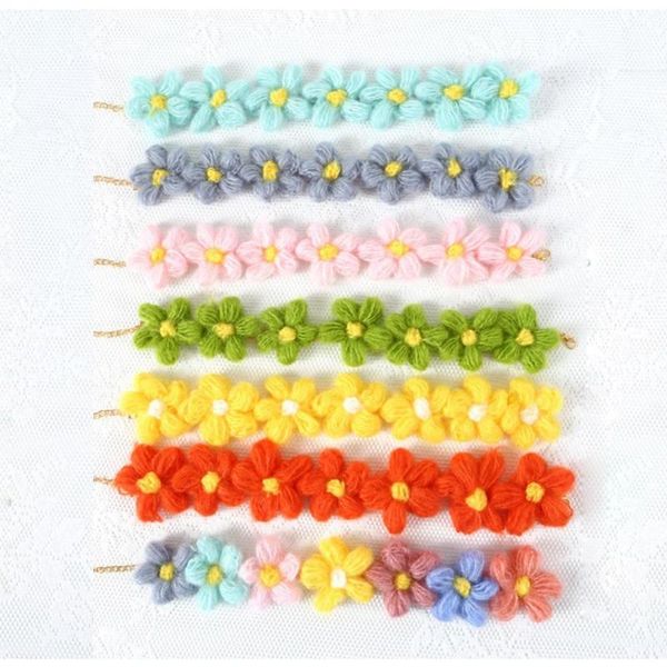 

cat collar cute knitted with flower pet charm adjustable safety kitty kitten collars grooming accessories dog & leashes