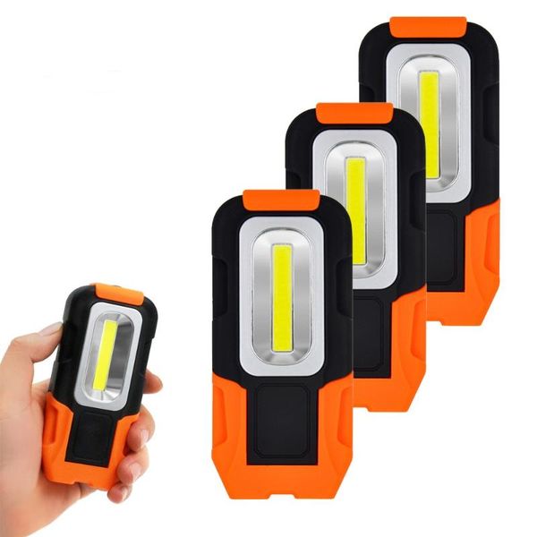 

super bright portable 3w cob led work light inspection lamp hand torch magnetic camping tent lantern with hook magnet flashlights torches