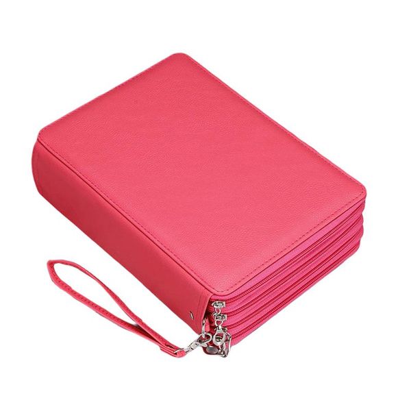 

slots colored pencil organizer save space home with removal hand strap pen case for kids pu leather stationery portable bags