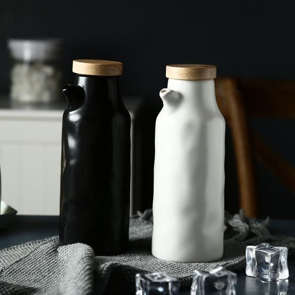 

storage bottles & jars ceramic oil pot soy sauce vinegar seasoning can bottle kitchen cooking tools gravy boats tool