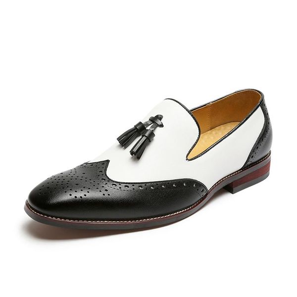 

dress shoes fashion men business leather pointed buckle formal male party wedding footwear, Black