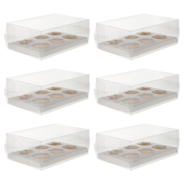 

gift wrap 6pcs transparent dessert cake boxes portable packaging organizers