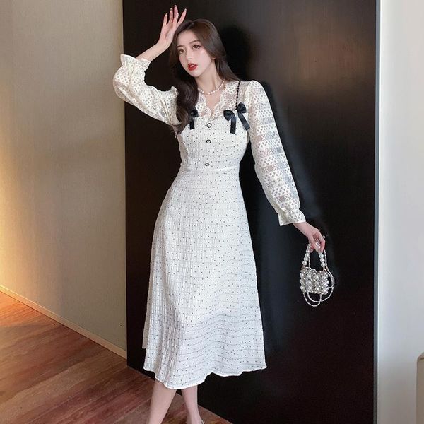 

casual dresses coigarsam women korean dress fashion one piece summer french style robe vestidos, Black;gray
