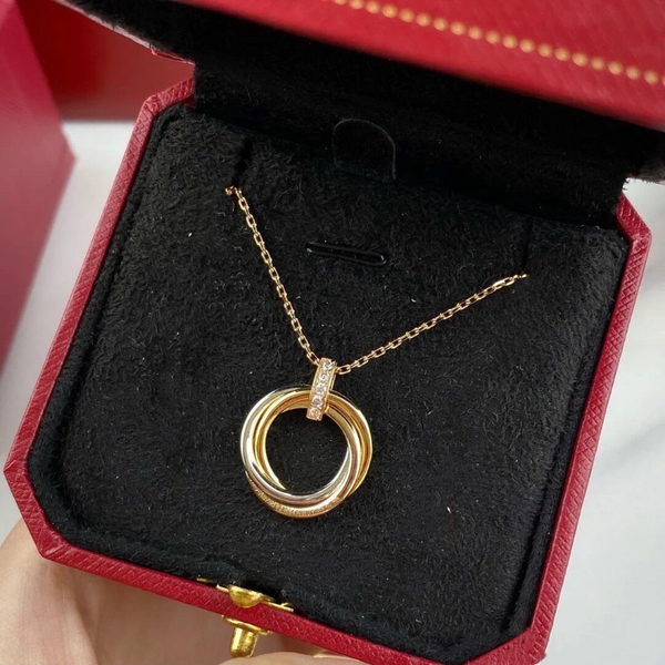

necklace kajia three-ring 925 sterling silver plated 18k gold new interlocking pendant clavicle chain
