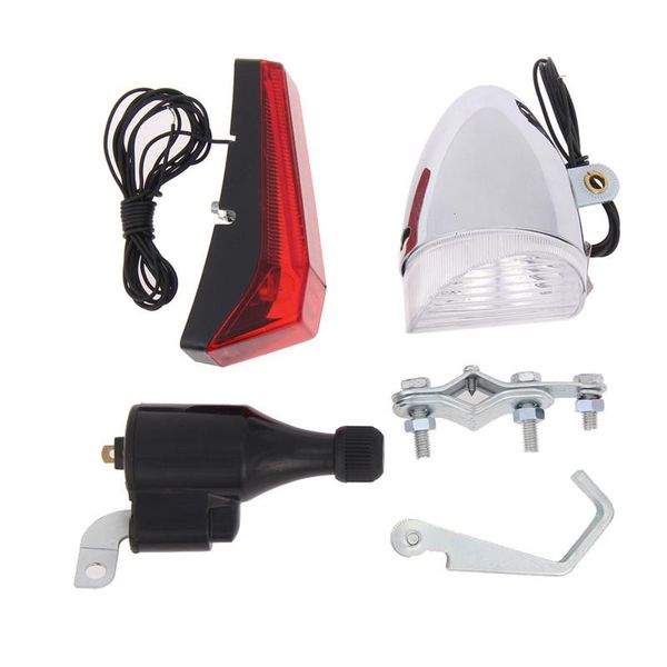 

bicycle dynamo lights set bike cycle safety no batteries needed headlight rear for all bikes bicicleta