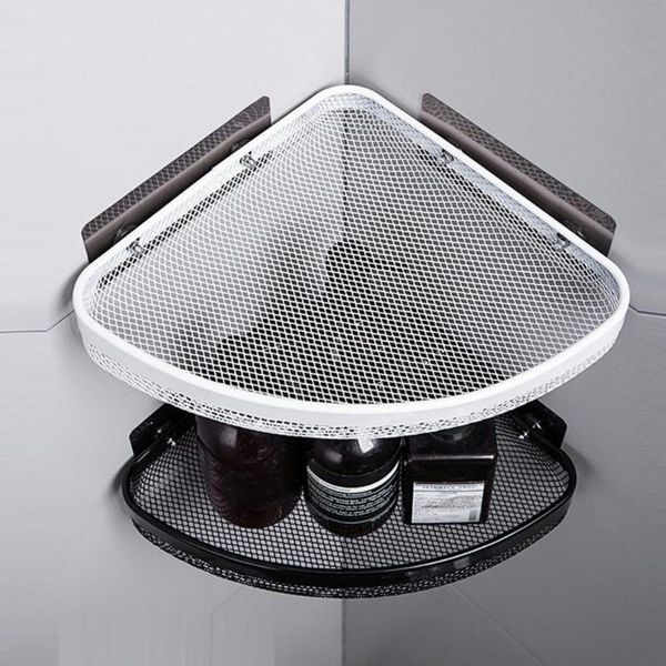 

hooks & rails bathroom kitchen punch corner frame shower shelf wall mounted sectorial storage rack iron spice holder shelfs