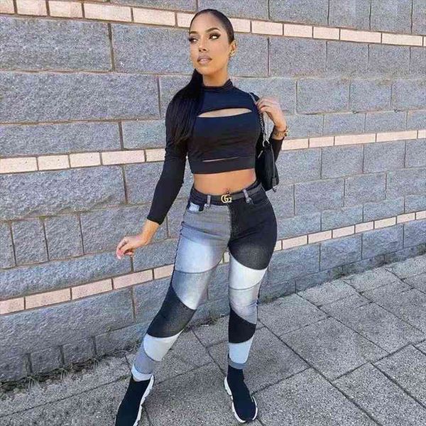 

korean fashion baggy high waist women jeans pants denim trousers overalls mom streetwear vintage patchwork, Blue