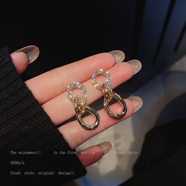 

925 silver needle autumn and winter fashion diamond chain earrings designer east gate temperament earrings simple personality earrings for