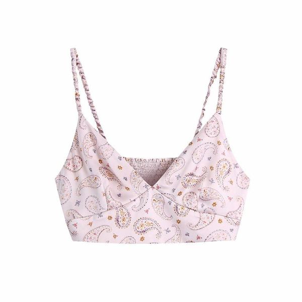 

women v neck sling vest 2021 summer fashion ladies high street sweet cute shirt female silk texture print women's t-shirt, White