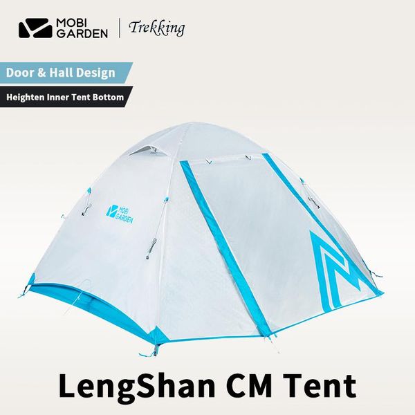 

tents and shelters mobi garden cm 2-3 person camping with door hall 2.2kg ultralight tent 210t waterproof double aluminum rod outdoor travel