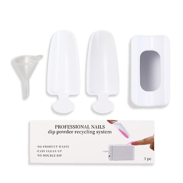 

plastic nail art powder recycling box 4 pcs manicure tools set nails decoration glitter beads storage boxes