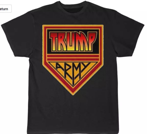 

trump army 2020 political t-shirt, White;black
