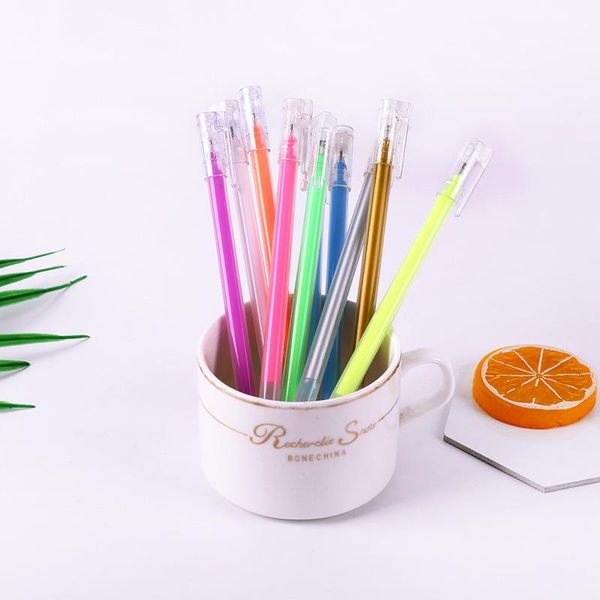 

gel pens 10 pens/pack glitter pen colorful set for school 0.6mm diary planner schedule np176