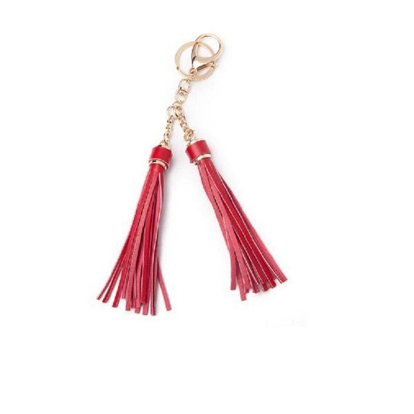 

keychains 1 pc 8colors arrive pu leather tassels key chain women keychain bag pendant cap car simple retro, Silver