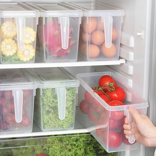 

kitchen storage box vegetable container pp fresh-keeping organizer refrigerator with lid 5l bottles & jars
