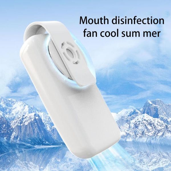 

electric fans usb rechargeable air circulation small fan clamped on mouth mask uv purifying mini exhaust