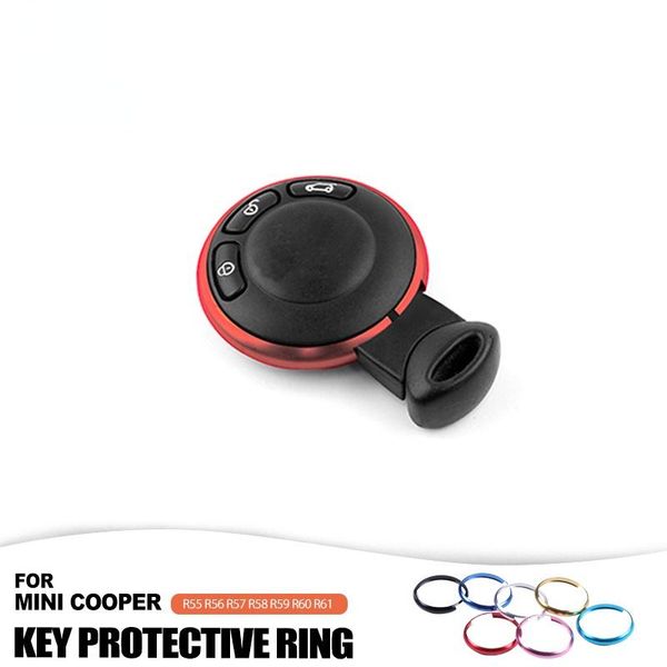 

keychains key protective ring trim chain 1pcs for mini cooper r55 r56 r57 r58 r59 r60 r61 cover aluminum alloy froste car decoration, Silver