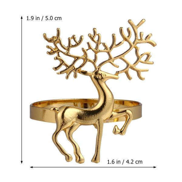 

napkin rings 1pcs christmas holder alloy high-quality cute durable delicate deer ring for bar restaurant party dinner