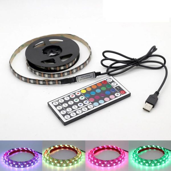 

strips rgb usb lamp light led strip 1m 2m waterproof neon lights for kitchen cabinet tv backlight night luces diode