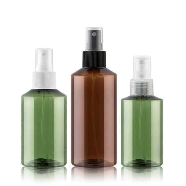 

storage bottles & jars green/brown 24pcs/lot 50ml 100ml 150ml 200ml 500ml spray pump bottle oblique shoulder plastic perfume fine mist
