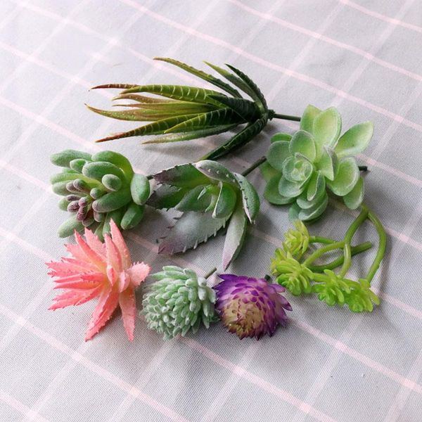 

decorative flowers & wreaths mix 39styles green artificial succulents plants home garden bedroom office outside decor fake deskmini smal